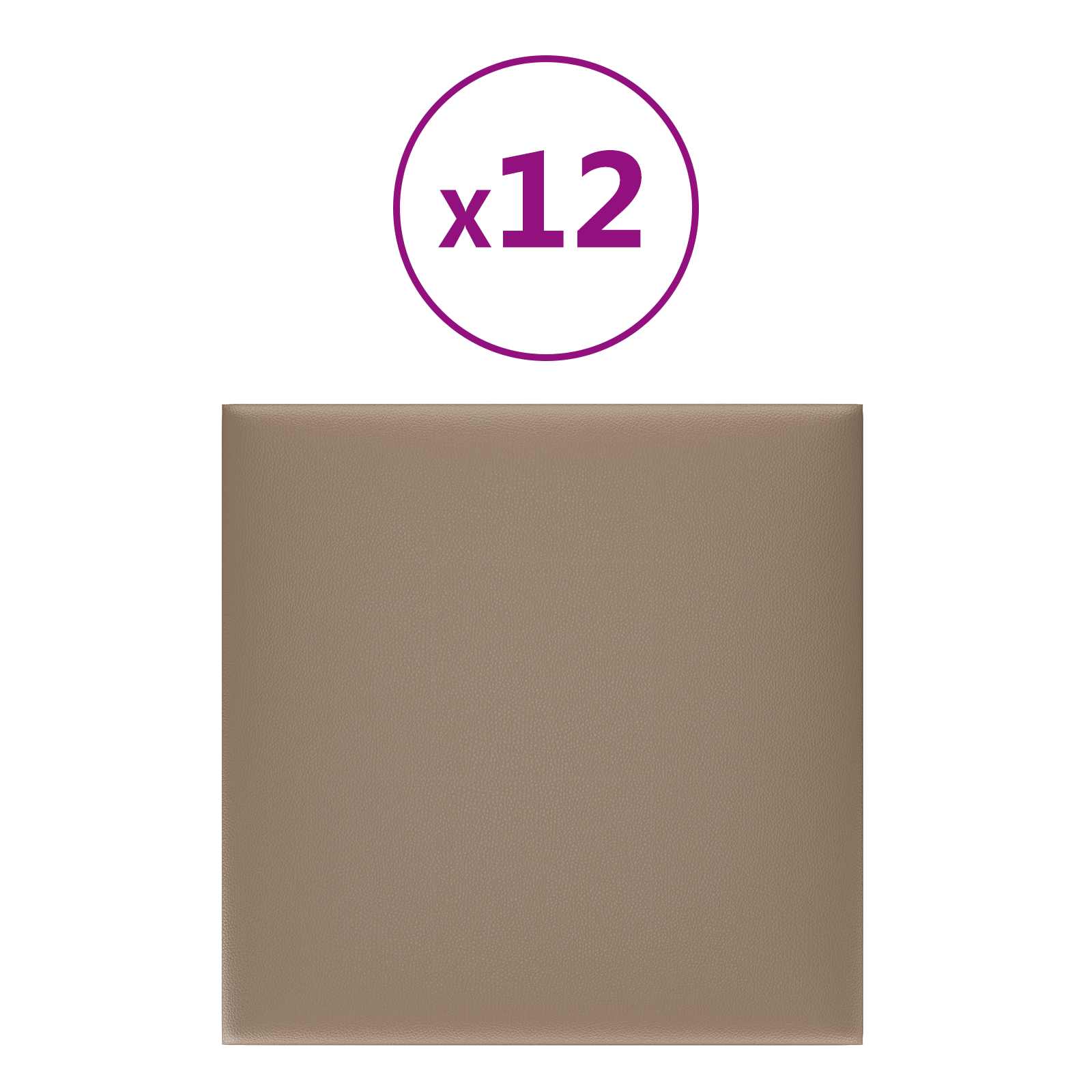 Testiera da Parete 12 pcs Cappuccino 30 x 30 cm Tessuto