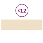 Testiera da Parete 12 pcs Crema 60 x 15 cm Tessuto