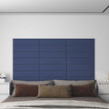 Testiera da Parete 12 pcs Blu 60 x 15 cm Tessuto