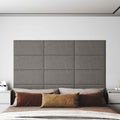 Testiera da Parete 12 pcs Grigio chiaro 60 x 30 cm Tessuto