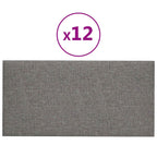 Testiera da Parete 12 pcs Grigio chiaro 60 x 30 cm Tessuto