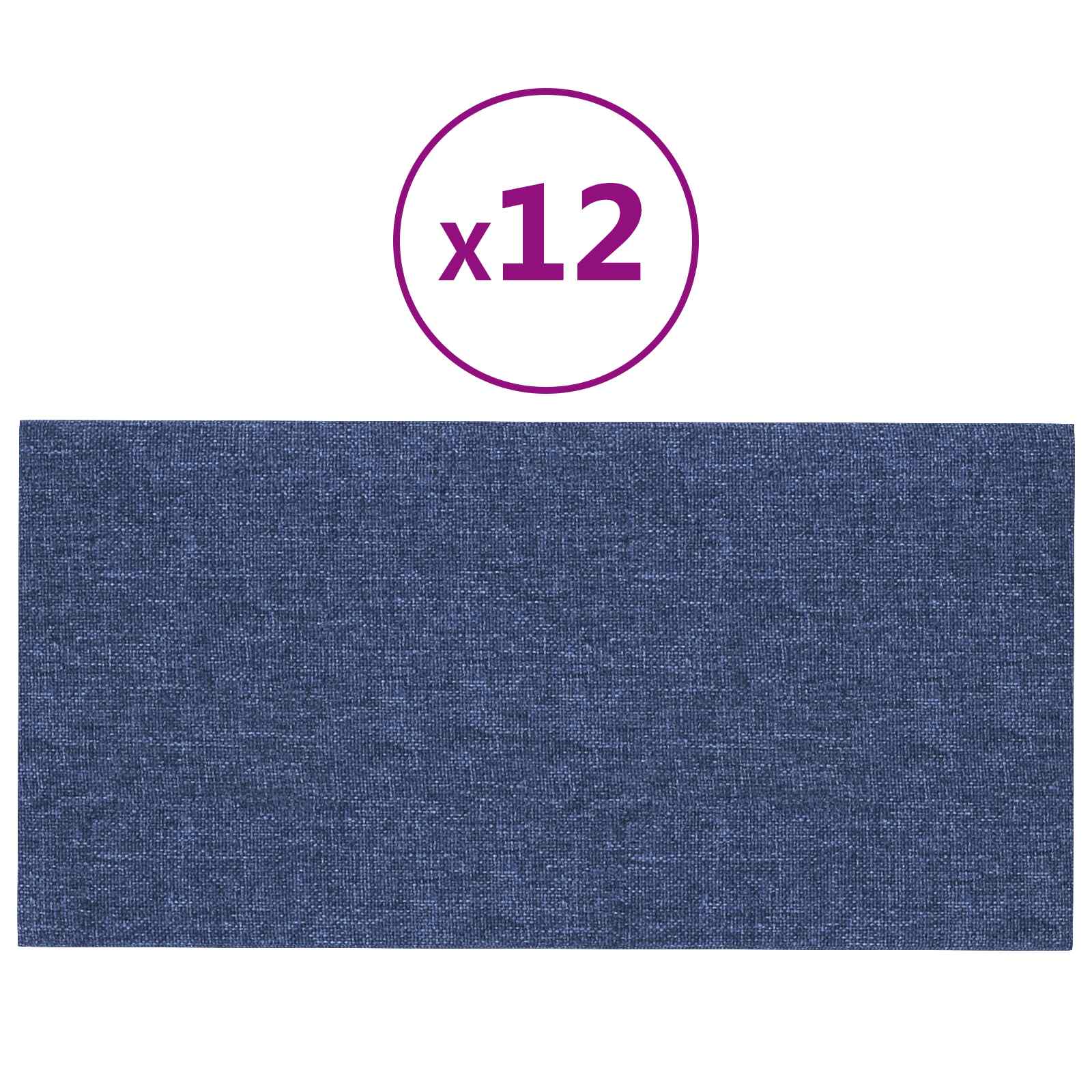 Testiera da Parete 12 pcs Blu 60 x 30 cm Tessuto