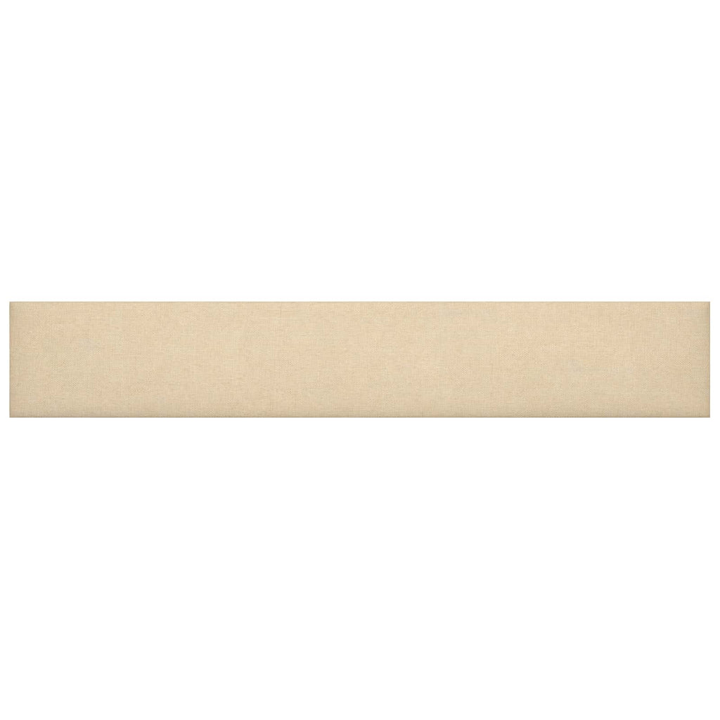 Testiera da Parete 12 pcs Crema 90 x 15 cm Tessuto