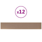Testiera da Parete 12 pcs Cappuccino 90 x 15 cm Tessuto