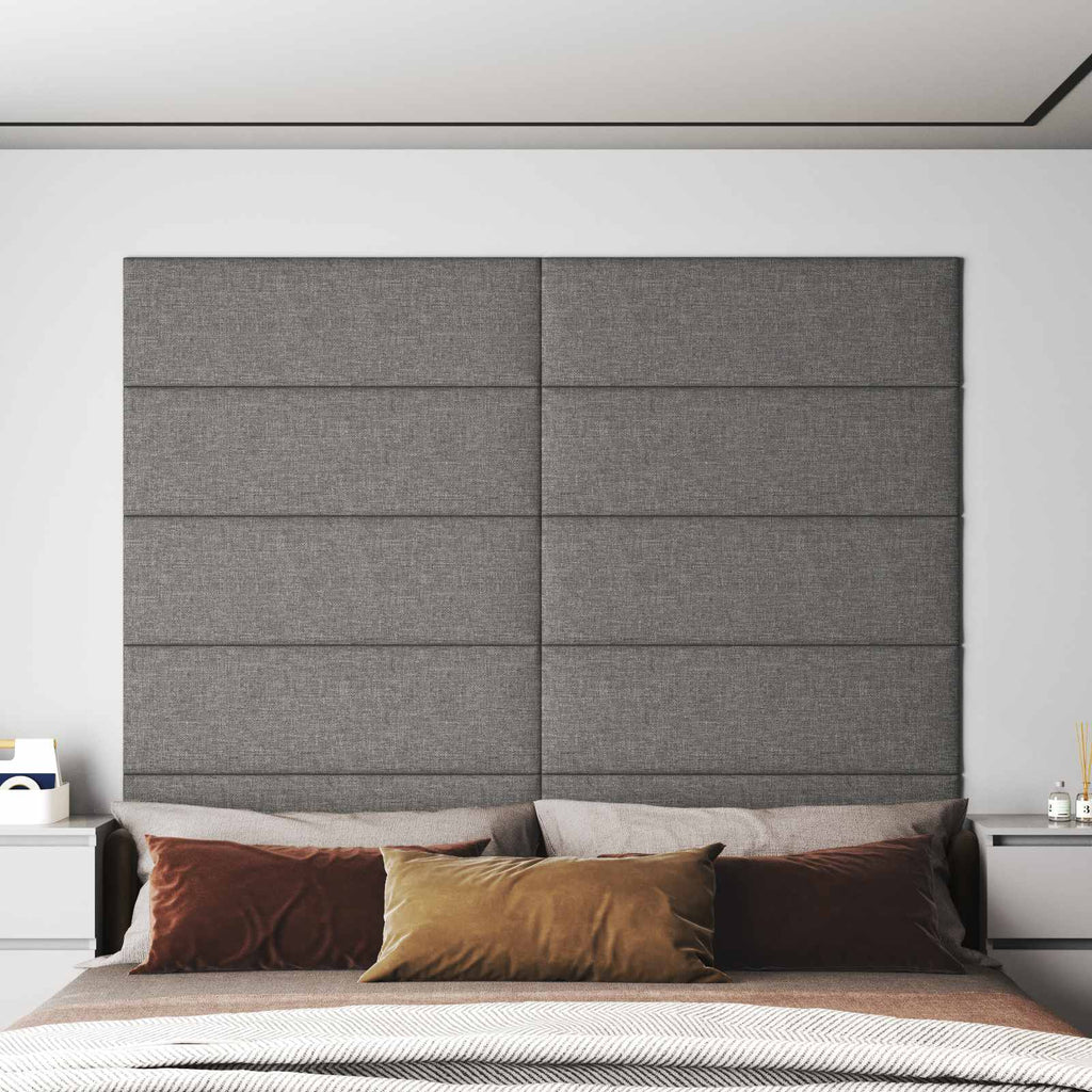 Testiera da Parete 12 pcs Grigio chiaro 90 x 30 cm Tessuto