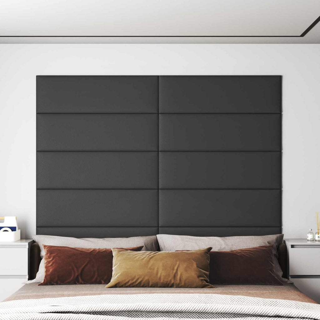 Testiera da Parete 12 pcs Grigio 90 x 30 cm Tessuto