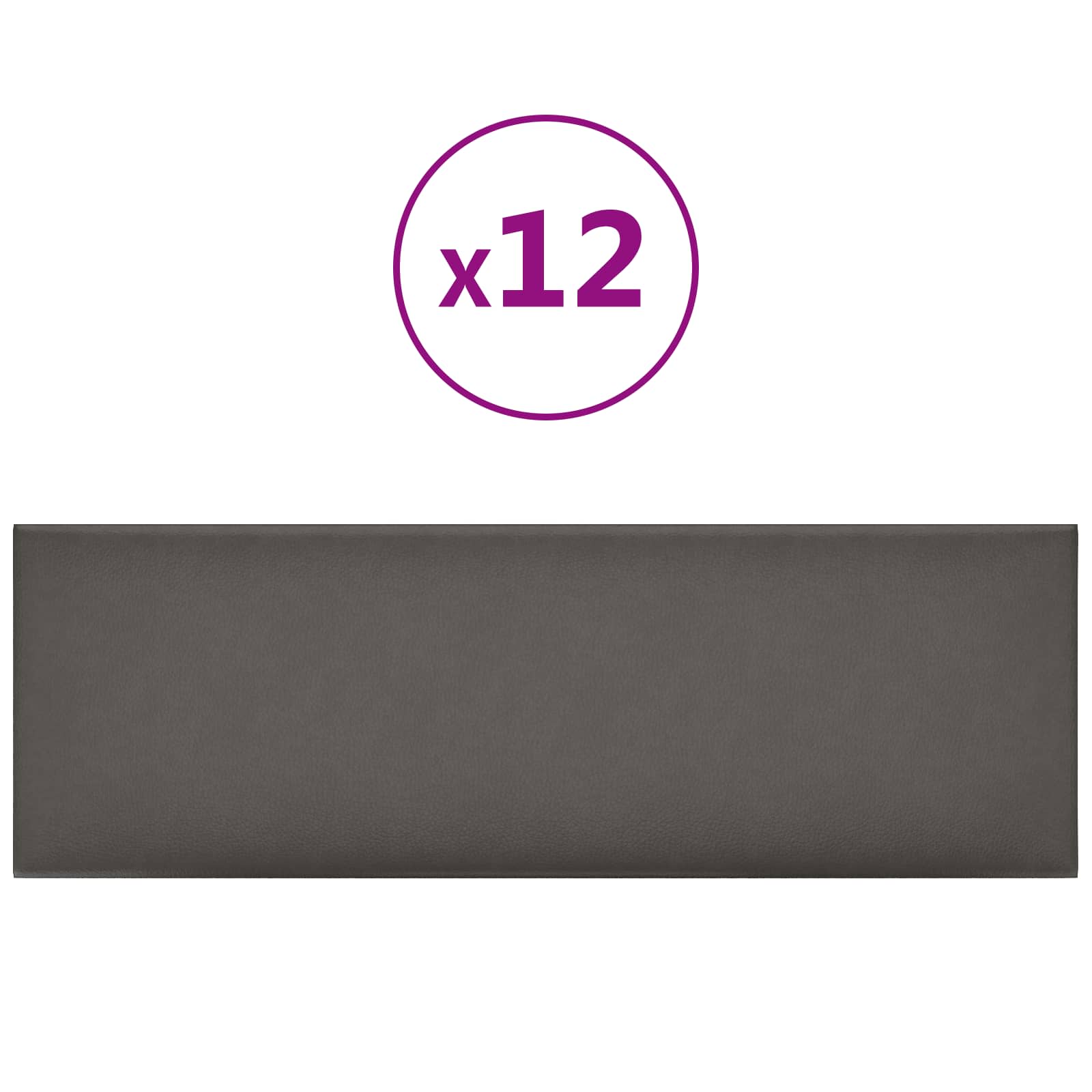 Testiera da Parete 12 pcs Grigio 90 x 30 cm Tessuto