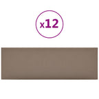 Testiera da Parete 12 pcs Cappuccino 90 x 30 cm Tessuto