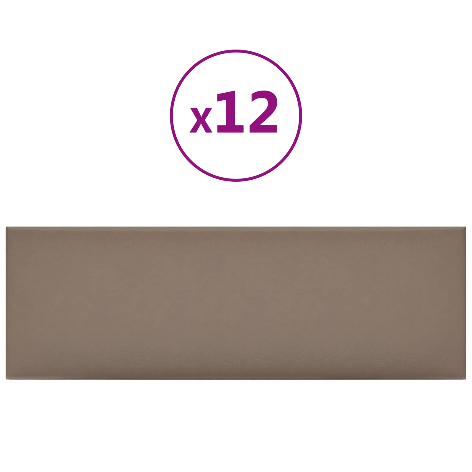 Testiera da Parete 12 pcs Cappuccino 90 x 30 cm Tessuto