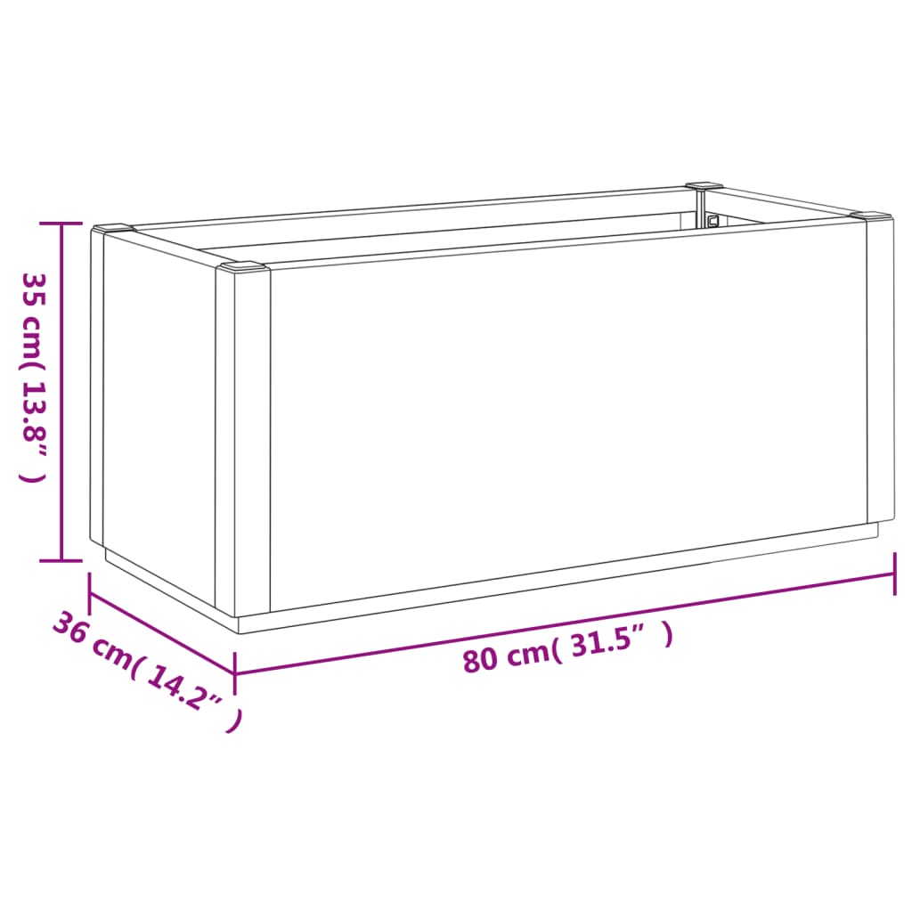Fioriera da Giardino Marrone Chiaro 80x36x35 cm in PP