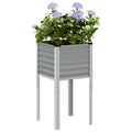 Fioriera da Giardino Grigia 45x45x88 cm in Acciaio
