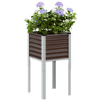 Fioriera da giardino marrone 45x45x88 cm in acciaio