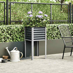 Fioriera da giardino antracite 45x45x88 cm in acciaio