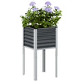 Fioriera da giardino antracite 45x45x88 cm in acciaio
