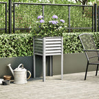 Fioriera da giardino 45x45x88 cm in acciaio zincato