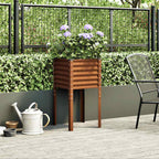 Fioriera da giardino 45x45x88 cm in acciaio corten