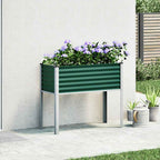 Fioriera da giardino verde 100x45x90 cm in acciaio
