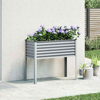 Fioriera da Giardino Grigia 100x45x90 cm in Acciaio