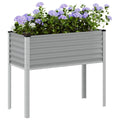 Fioriera da Giardino Grigia 100x45x90 cm in Acciaio