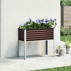 Fioriera da giardino marrone 100x45x90 cm in acciaio