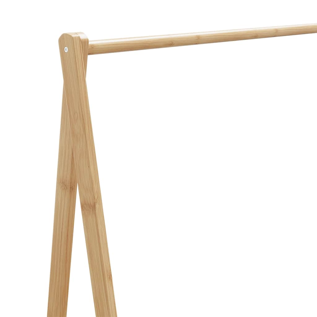 Appendiabiti con Ripiani e Ruote 106x34x106,5 cm in Bambù
