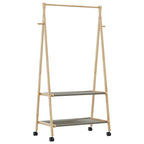 Appendiabiti con Ripiani e Ruote 96x45,5x155,5 cm in Bambù