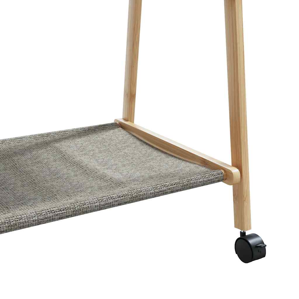 Appendiabiti con Ripiani e Ruote 132x45,5x155,5 cm in Bambù