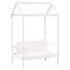 Panchina con Tetto Bianca 117,5x70x176,5 cm in Legno di Pino