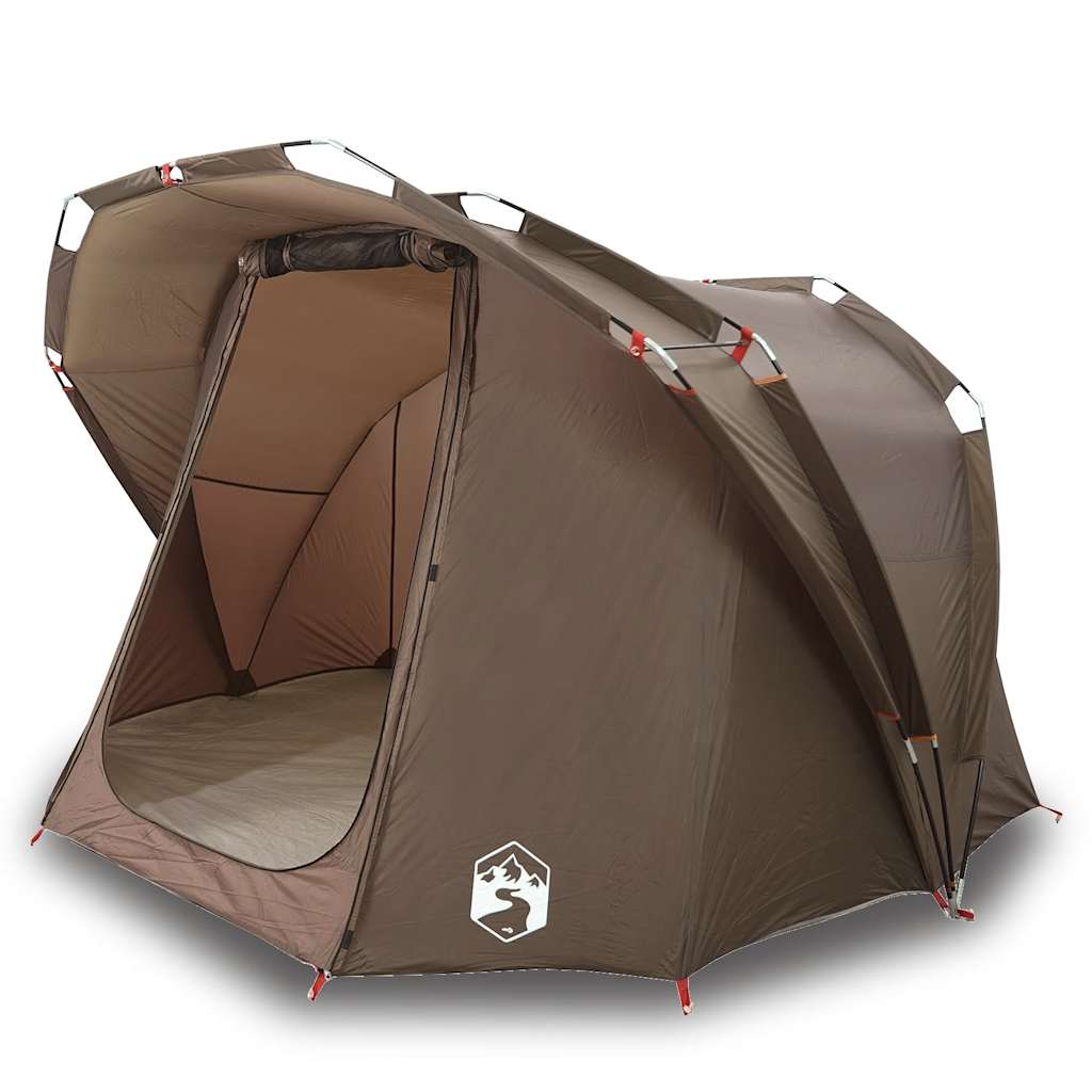 Tenda da Pesca per 4 Persone Marrone Impermeabile