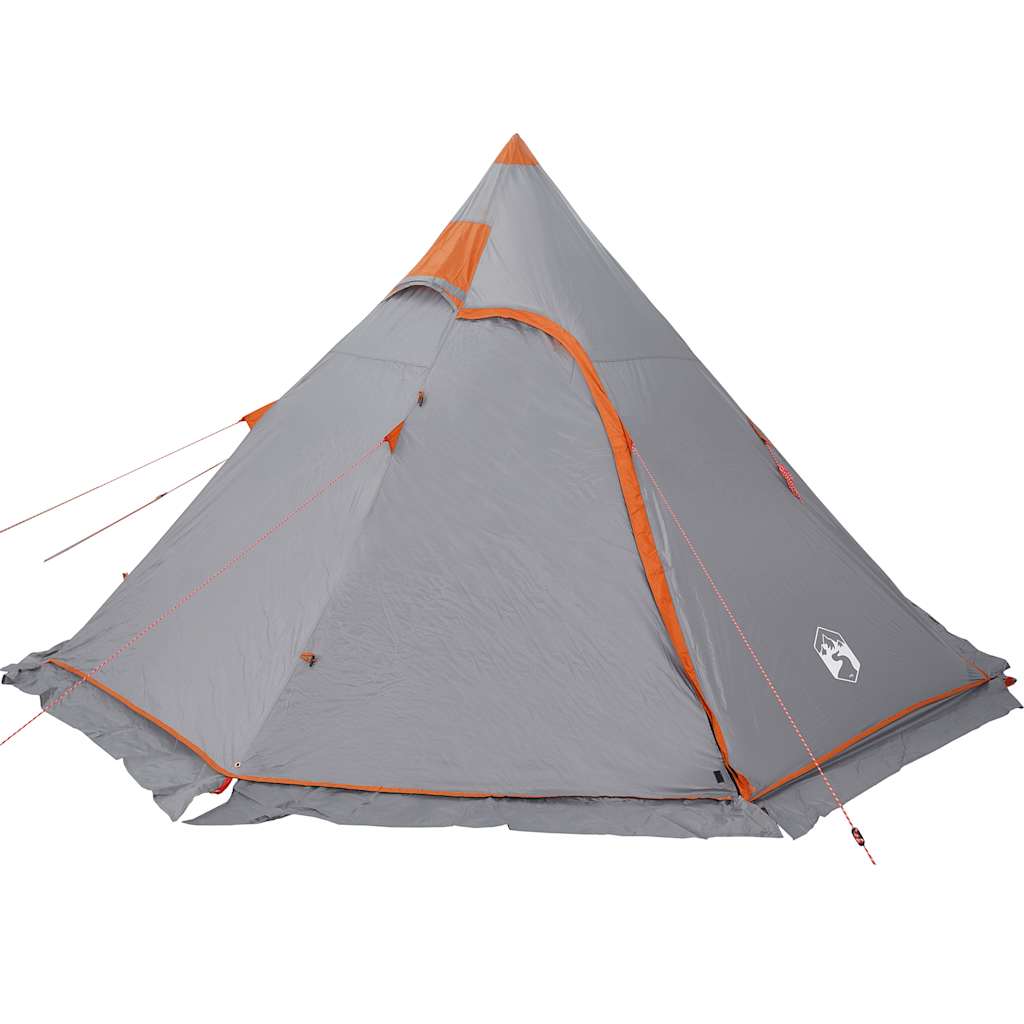 Tenda da Campeggio Tipi per 5 Persone Grigia Impermeabile