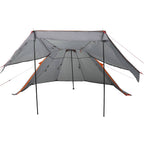 Tenda da Campeggio Tipi per 5 Persone Grigia Impermeabile