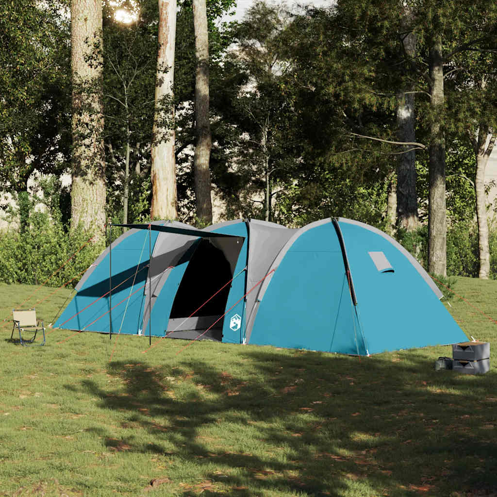 Tenda da Campeggio a Cupola per 8 Persone Blu Impermeabile