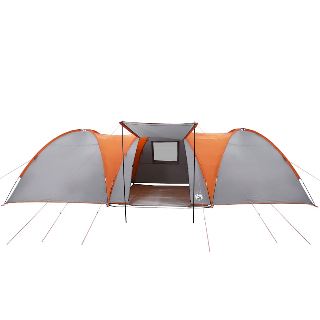 Tenda da Campeggio a Cupola 8 Persone Grigio e Arancione