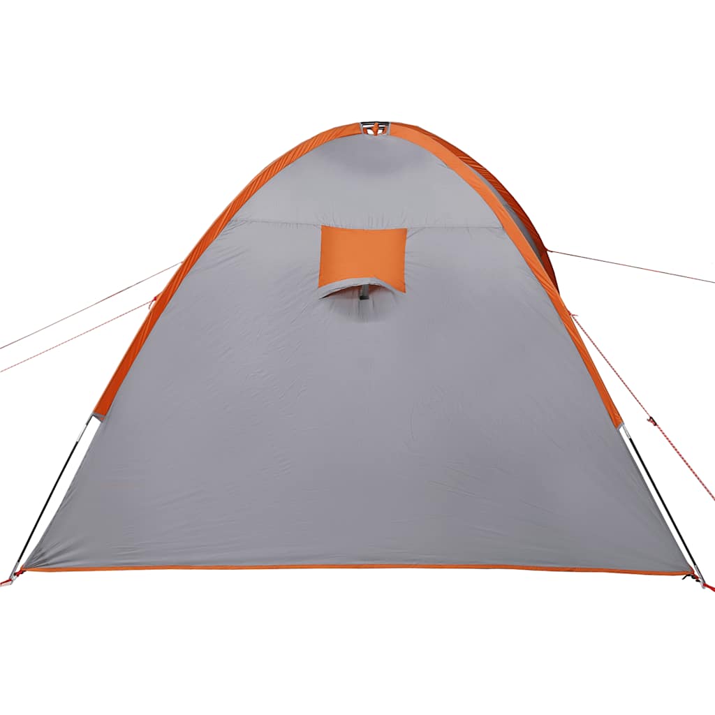 Tenda da Campeggio a Cupola 8 Persone Grigio e Arancione