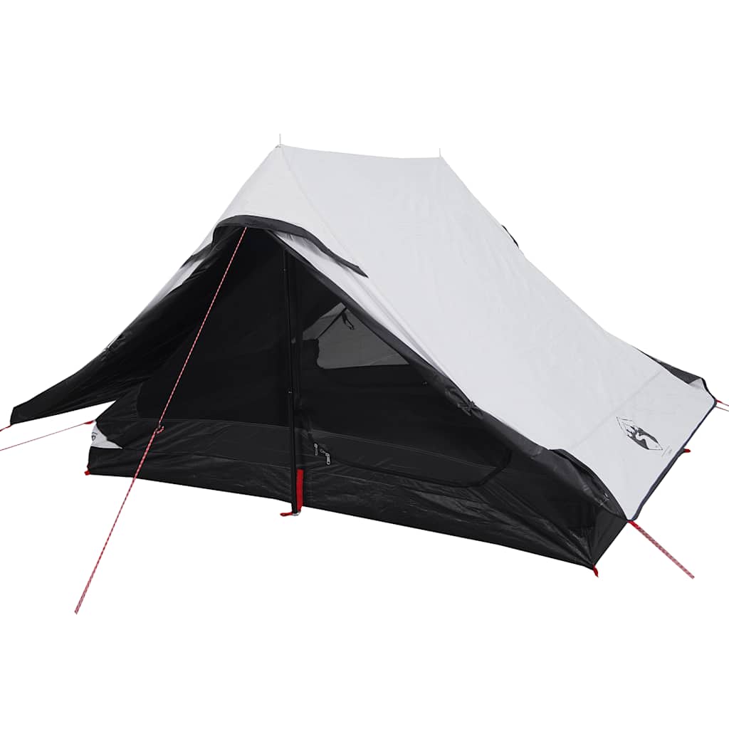 Tenda Campeggio 2 Persone Bianca Tessuto Oscurante Impermeabile