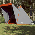 Tenda Familiare Tipi 6 Persone Grigia e Arancione Impermeabile