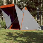 Tenda Familiare Tipi 6 Persone Grigia e Arancione Impermeabile