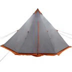 Tenda Familiare Tipi 8 Persone Grigia e Arancione Impermeabile
