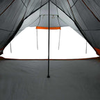 Tenda Familiare Tipi 8 Persone Grigia e Arancione Impermeabile