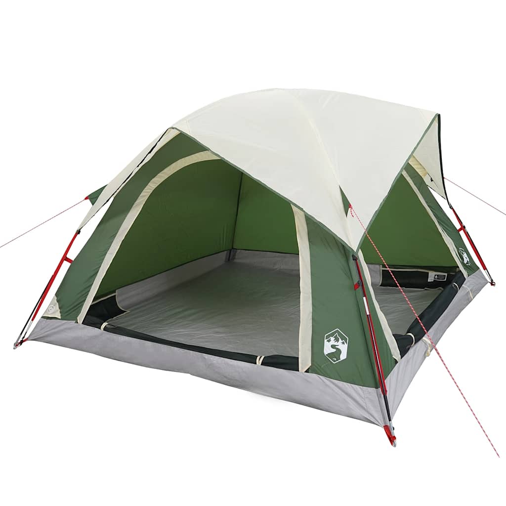 Tenda da Campeggio a Cabina per 4 Persone Verde Impermeabile