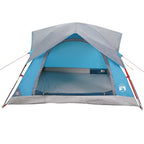 Tenda da Campeggio a Cabina per 4 Persone Blu Impermeabile