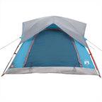 Tenda da Campeggio a Cabina per 4 Persone Blu Impermeabile