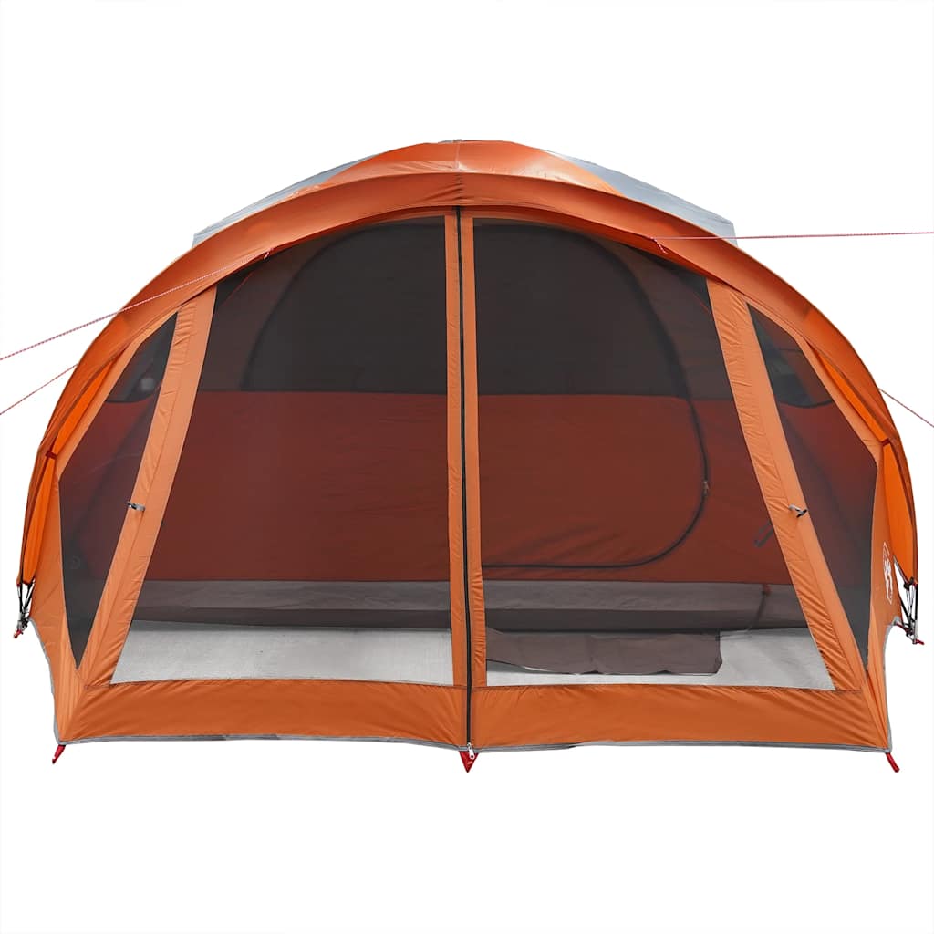 Tenda Familiare a Tunnel 6Persone Grigia Arancione Impermeabile