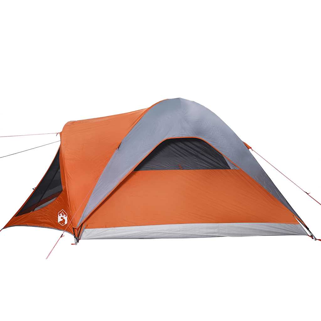 Tenda Familiare a Tunnel 6Persone Grigia Arancione Impermeabile