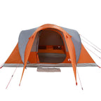 Tenda da Campeggio a Cupola 6 Persone Grigio e Arancione