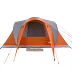 Tenda da Campeggio a Cupola 6 Persone Grigio e Arancione