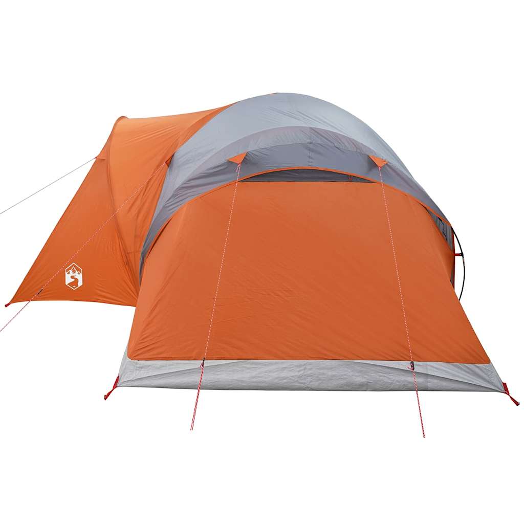 Tenda da Campeggio a Cupola 6 Persone Grigio e Arancione