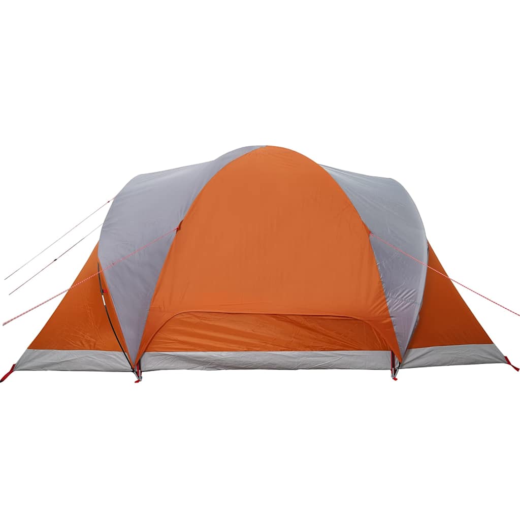 Tenda da Campeggio a Cupola 6 Persone Grigio e Arancione