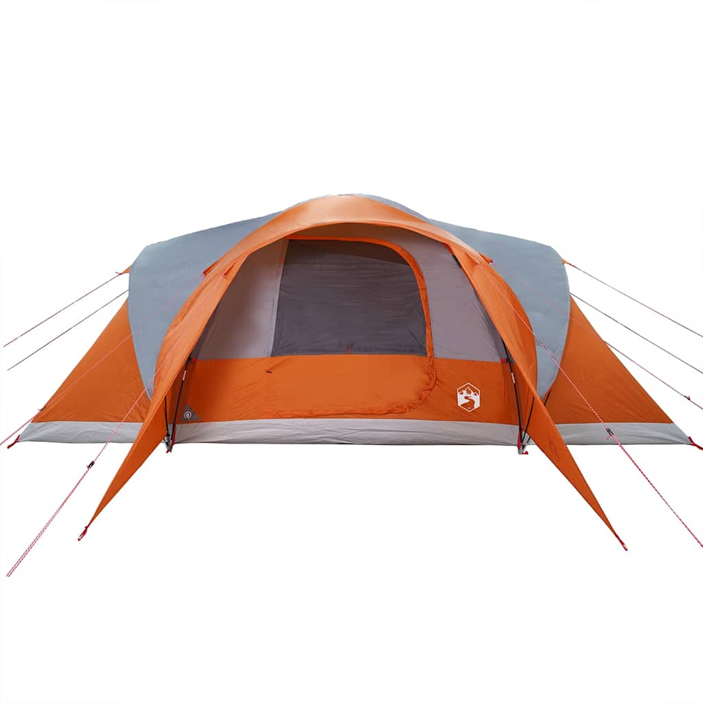 Tenda da Campeggio a Cupola 6 Persone Grigio e Arancione