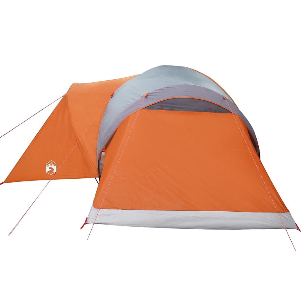 Tenda da Campeggio a Cupola 6 Persone Grigio e Arancione